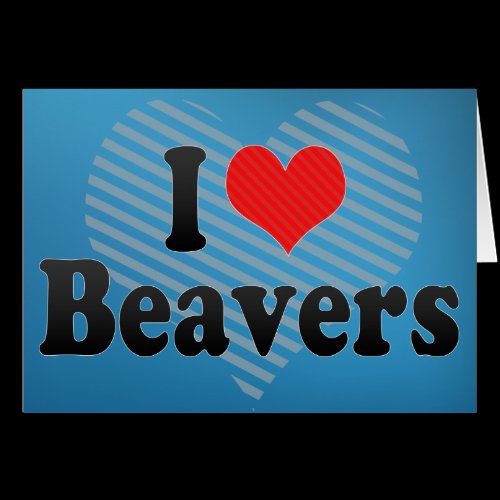 I Love Beavers Greeting Card
