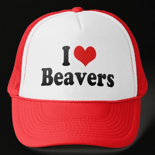 I Love Beavers Hats