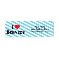 I Love Beavers Custom Return Address Label