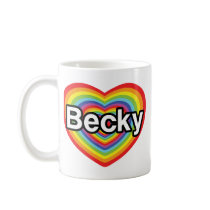I love Becky: rainbow heart Coffee Mugs