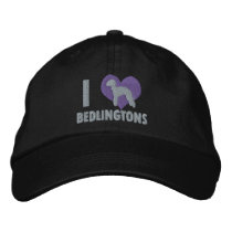 I Love Bedlingtons Embroidered Hat (Monochrome) embroidered hats