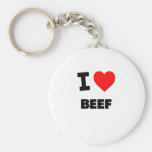 I Love Beef ( Food ) Keychain