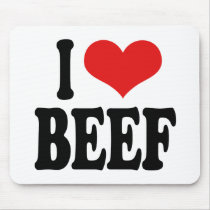 I Love Beef Mouse Mats