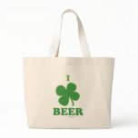 I Love Beer - Clover lucky irish St Patricks Day Canvas Bags