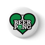 I Love Beer Pong - Green buttons