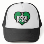 I Love Beer Pong - Green Mesh Hat