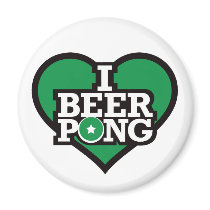 I Love Beer Pong - Green Magnets