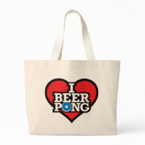 I Love Beer Pong - Red Tote Bag