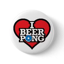 I Love Beer Pong - Red Buttons