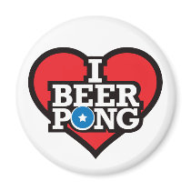 I Love Beer Pong - Red Magnet
