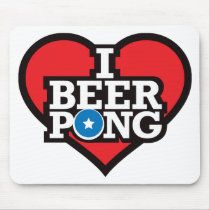I Love Beer Pong - Red Mouse Pad