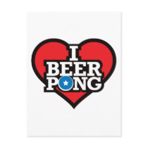 I Love Beer Pong - Red Postcards