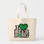 I Love Beer Pong v2 - Green Tote Bag