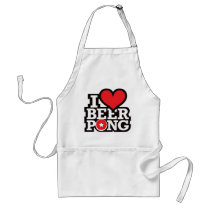 I Love Beer Pong v2 - Red Aprons