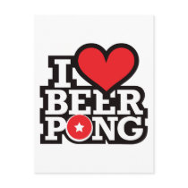 I Love Beer Pong v2 - Red Post Cards