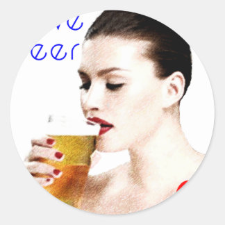 I LOVE BEER CLASSIC ROUND STICKER - i_love_beer_sticker-r2b7ccb2410044392b58ae9228de52b4f_v9waf_8byvr_324