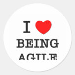 I Love Being Agile Round Sticker