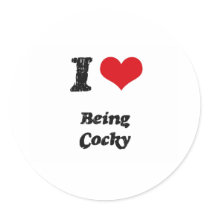 I love Being Cocky Stickers