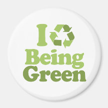 I LOVE BEING GREEN FRIDGE MAGNET