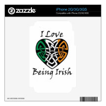 I Love Being Irish Celtic Heart Skin For The iPhone 3G