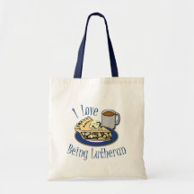 I Love being Lutheran! Tote Bags