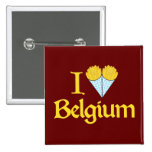 I Love Belgium Pinback Buttons