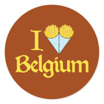 I Love Belgium Round Sticker