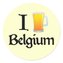 I Love Belgium Round Sticker