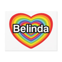 I love Belinda: rainbow heart Postcards