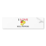 I Love Bell Peppers Bumper Sticker