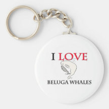 I Love Beluga Whales Key Chain