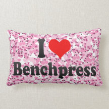 I love Benchpress Throw Pillows