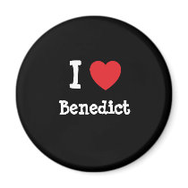 I love Benedict heart custom personalized Refrigerator Magnets