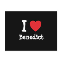 I love Benedict heart custom personalized postcards