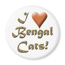 I Love Bengal Cats Fridge Magnets