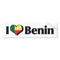 I Love Benin Flag Bumper Sticker