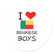 I Love Beninese Boys Round Sticker
