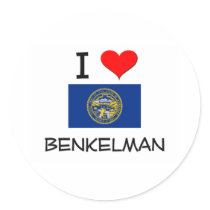 I Love Benkelman Nebraska Round Sticker