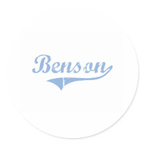 I Love Benson North Carolina Round Sticker