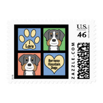 I Love Bernese Mountain Dogs Stamp