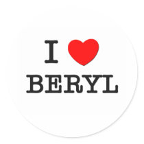 I Love Beryl Round Stickers