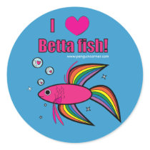I Love Betta Fish! Stickers