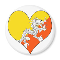 I Love Bhutan Refrigerator Magnets