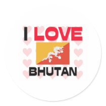 I Love Bhutan stickers