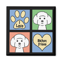 I Love Bichon Frises Fridge Magnet