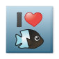 I Love Bicolor Damselfish Square Magnet