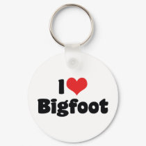 I Love Bigfoot Keychain