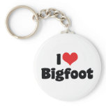 I Love Bigfoot Keychain
