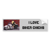 I Love Biker Chicks bumper stickers