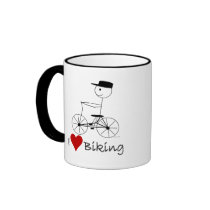 I Love Biking Gifts and Apparel Mugs